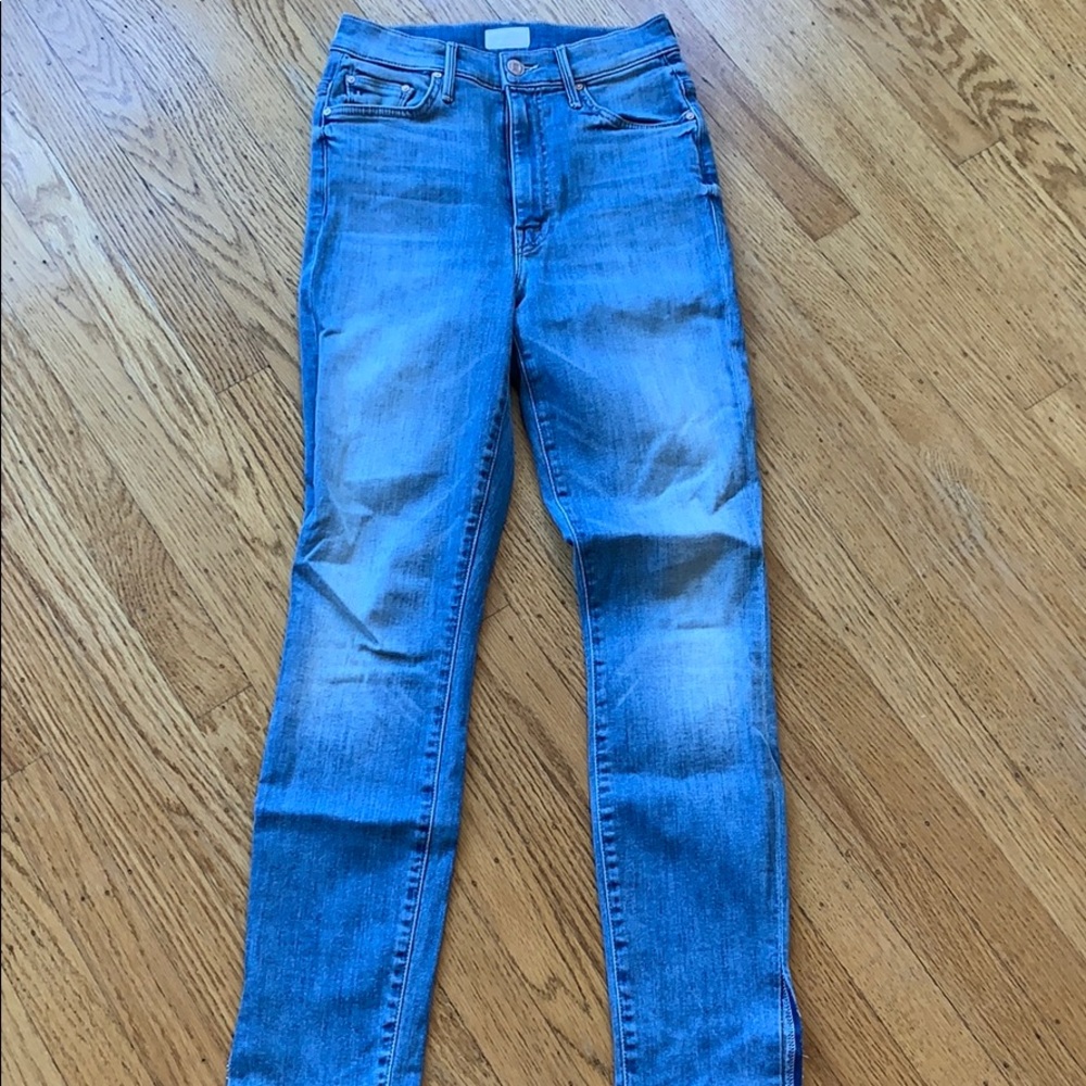 Mother light/medium wash high rise jeans